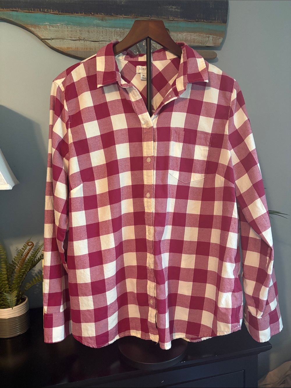 J. Crew Lightweight Pink Plaid Button-Up Shirt for Women